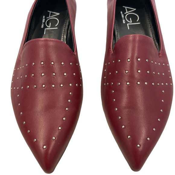 AGL Studded Pointy Toe Moc in Purple Leather - Size 5.5 - Picture 3 of 8